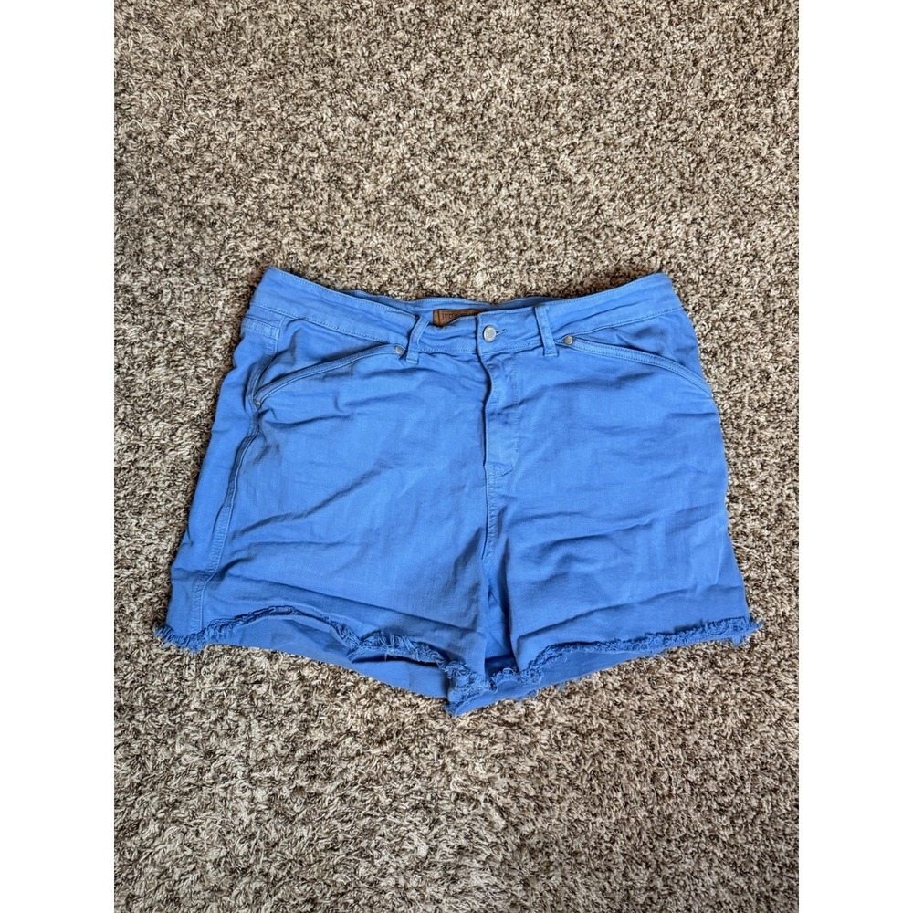 Judy Blue Shorts Womens 2XL Blue Denim Stretch Cutoff Frayed Hem JB150267